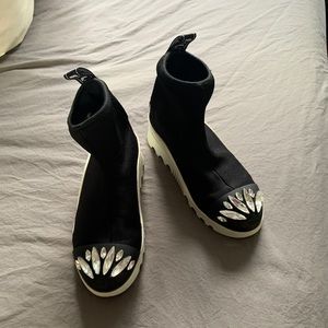 Miu Miu sock boots with crystal